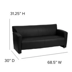 Flash Furniture HERCULES Majesty Series 68.5" LeatherSoft Sofa, Black (2223BK) -Popular Furniture sp137098759 s7
