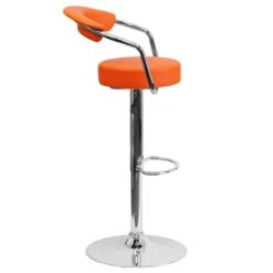 Flash Furniture Contemporary Vinyl Adjustable Height Barstool With Back, Orange, 2-Pieces (2CHTC31060ORGGG) -Popular Furniture sp137200286 s7