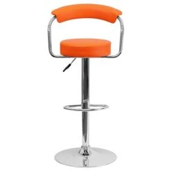 Flash Furniture Contemporary Vinyl Adjustable Height Barstool With Back, Orange, 2-Pieces (2CHTC31060ORGGG) -Popular Furniture sp137200288 s7