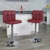 Flash Furniture Contemporary Vinyl Adjustable Height Barstool With Back, Burgundy, 2-Pieces (2DS810MODBURGGG)