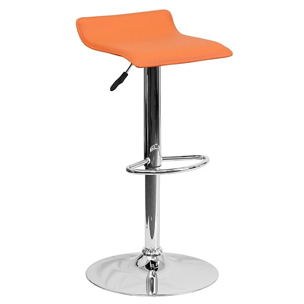Flash Furniture Contemporary Vinyl Adjustable Height Barstool With Back, Orange, 2-Pieces (2DS801CONTORGGG) 5 Flash Furniture Contemporary Vinyl Adjustable Height Barstool With Back, Orange, 2-Pieces (2DS801CONTORGGG) - Image 5