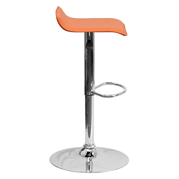 Flash Furniture Contemporary Vinyl Adjustable Height Barstool With Back, Orange, 2-Pieces (2DS801CONTORGGG) 6 Flash Furniture Contemporary Vinyl Adjustable Height Barstool With Back, Orange, 2-Pieces (2DS801CONTORGGG) - Image 6