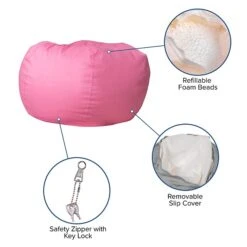 Flash Furniture Cotton Twill Bean Bag Chair, Light Pink (DGBEANLGSLDPK) -Popular Furniture sp137200628 s7