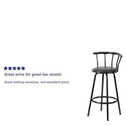 Flash Furniture Transitional Vinyl Swivel Barstool, Black (YBYJ909KD) -Popular Furniture sp137201340 s7