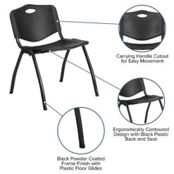 Flash Furniture HERCULES Plastic Student/School Chair, Black (RUT-D01-BK-GG) -Popular Furniture sp137297208 s7