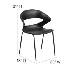 Flash Furniture Hercules Series 440lb-Capacity Stack Chair, Black (RUT4BK) -Popular Furniture sp137297218 s7