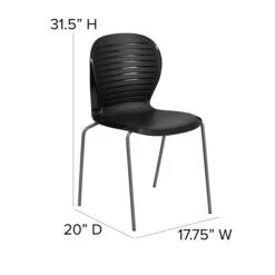 Flash Furniture Hercules Series 551lb-Capacity Stack Chair, Black (RUT3BK) -Popular Furniture sp137297454 s7