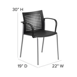 Flash Furniture Hercules Series 551lb-Capacity Stack Chair With Air-Vent Back And Arms, Black (RUT1BK) -Popular Furniture sp137297672 s7