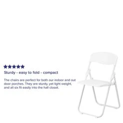Flash Furniture Hercules Series 880lb Capacity Heavy-Duty Plastic Folding Chair, White (RUTIWHT) -Popular Furniture sp137298365 s7