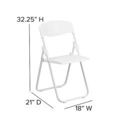 Flash Furniture Hercules Series 880lb Capacity Heavy-Duty Plastic Folding Chair, White (RUTIWHT) -Popular Furniture sp137298543 s7