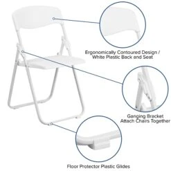 Flash Furniture Hercules Series 880lb Capacity Heavy-Duty Plastic Folding Chair, White (RUTIWHT) -Popular Furniture sp137298545 s7