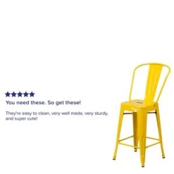 Flash Furniture Contemporary Metal Restaurant Counter Height Stool, Yellow (CH3132024GBYL) -Popular Furniture sp137300114 s7