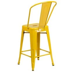 Flash Furniture Contemporary Metal Restaurant Counter Height Stool, Yellow (CH3132024GBYL) -Popular Furniture sp137300119 s7