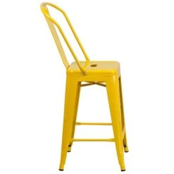 Flash Furniture Contemporary Metal Restaurant Counter Height Stool, Yellow (CH3132024GBYL) -Popular Furniture sp137300120 s7