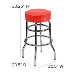Flash Furniture Traditional Metal Barstool, Red (XUD100RED) -Popular Furniture sp137301319 s7