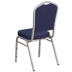 Flash Furniture HERCULES Series Crown Back Stacking Banquet Chair With Navy Fabric And 2.5'' Thick Seat, Silver Frame -Popular Furniture sp137393786 s7
