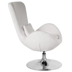 White Leather Egg Series Reception-Lounge-Side Chair (CH-162430-WH-LEA-GG) -Popular Furniture sp137394247 s7