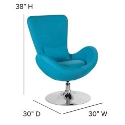 Aqua Fabric Egg Series Reception-Lounge-Side Chair [CH-162430-AQ-FAB-GG] -Popular Furniture sp137394595 s7