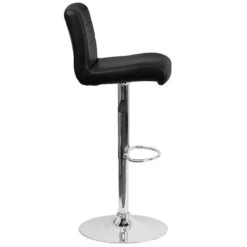 Flash Furniture Contemporary Vinyl Adjustable Height Barstool With Back, Black (DS8110BBK) -Popular Furniture sp137396571 s7