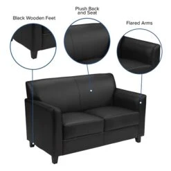 Flash Furniture HERCULES Diplomat Series 52" LeatherSoft Loveseat, Black (BT8272BK) -Popular Furniture sp137775579 s7