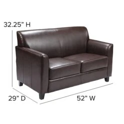 Flash Furniture HERCULES Diplomat Series 52" LeatherSoft Loveseat, Brown (BT8272BN) -Popular Furniture sp137775593 s7
