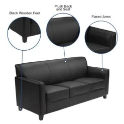 Flash Furniture HERCULES Diplomat Series 70" LeatherSoft Sofa, Black (BT8273BK) -Popular Furniture sp137775600 s7