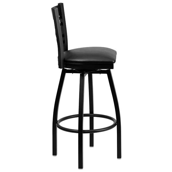 Flash Furniture Traditional Vinyl Restaurant Swivel Barstool With Back, Black (XU6F8BXSWVBKV) 8 Flash Furniture Traditional Vinyl Restaurant Swivel Barstool With Back, Black (XU6F8BXSWVBKV) - Image 8