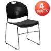 Flash Furniture Hercules™ Stacking Chair, Fabric, Black, Seat: 17.6"W X 17.4"D, Back: 17.625"W X 15.5"H