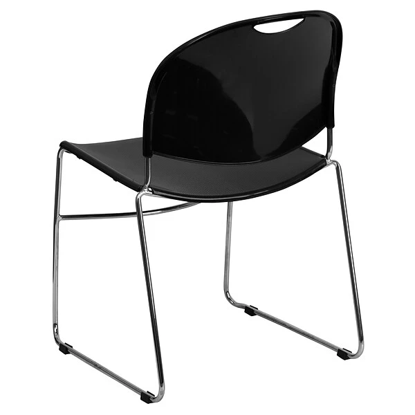 Flash Furniture Hercules™ Stacking Chair, Fabric, Black, Seat: 17.6"W X 17.4"D, Back: 17.625"W X 15.5"H 3 Flash Furniture Hercules™ Stacking Chair, Fabric, Black, Seat: 17.6"W X 17.4"D, Back: 17.625"W X 15.5"H - Image 3