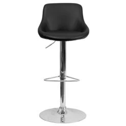 Flash Furniture Contemporary Vinyl Adjustable Height Barstool With Back, Black (CH82028MODBK) -Popular Furniture sp140432141 s7