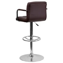 Flash Furniture Contemporary Vinyl Adjustable Height Barstool With Back, Brown (CH102029BRN) -Popular Furniture sp140435324 s7