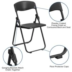 Flash Furniture HERCULES Series Plastic Folding Chair, Black, 2/Pack (2RUTIBLACK) 11 Flash Furniture HERCULES Series Plastic Folding Chair, Black, 2/Pack (2RUTIBLACK) -Popular Furniture sp142006363 s7
