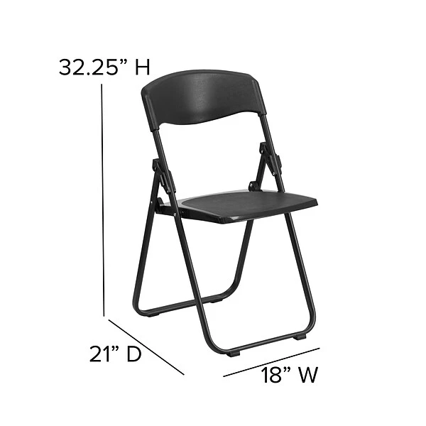 Flash Furniture HERCULES Series Plastic Folding Chair, Black, 2/Pack (2RUTIBLACK) 5 Flash Furniture HERCULES Series Plastic Folding Chair, Black, 2/Pack (2RUTIBLACK) - Image 5