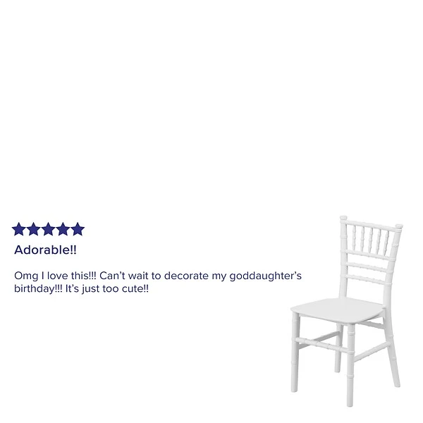 Flash Furniture Resin Kids Chiavari Chair, White (LEL7KWH) 3 Flash Furniture Resin Kids Chiavari Chair, White (LEL7KWH) - Image 3
