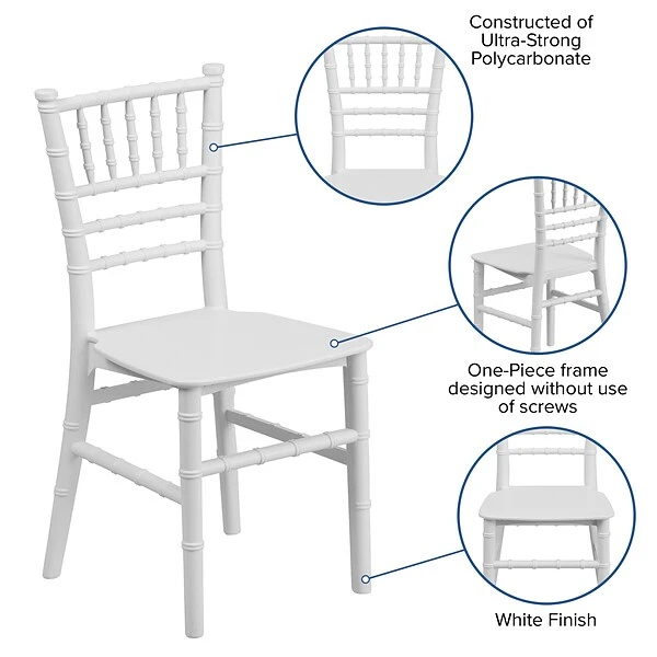 Flash Furniture Resin Kids Chiavari Chair, White (LEL7KWH) 4 Flash Furniture Resin Kids Chiavari Chair, White (LEL7KWH) - Image 4