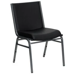 Flash Furniture HERCULES Vinyl Office Stacking Chair, Silver Vein/Black (4-XU-60153-BK-VYL-GG) -Popular Furniture sp142042799 s7