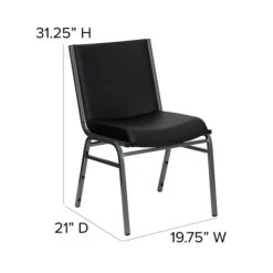Flash Furniture HERCULES Vinyl Office Stacking Chair, Silver Vein/Black (4-XU-60153-BK-VYL-GG) -Popular Furniture sp142043567 s7