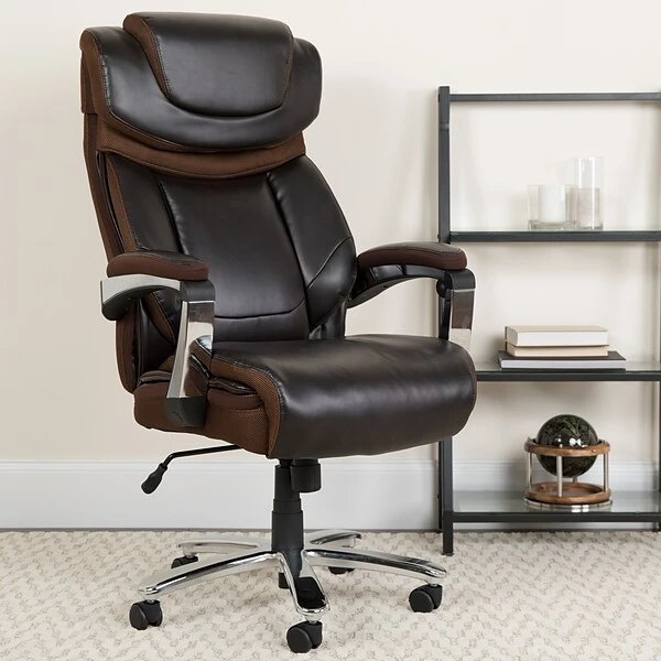 Flash Furniture Hercules Series Ergonomic LeatherSoft Swivel Big & Tall Executive Office Chair, Brown (GO2223BN) 1 Flash Furniture Hercules Series Ergonomic LeatherSoft Swivel Big & Tall Executive Office Chair, Brown (GO2223BN)