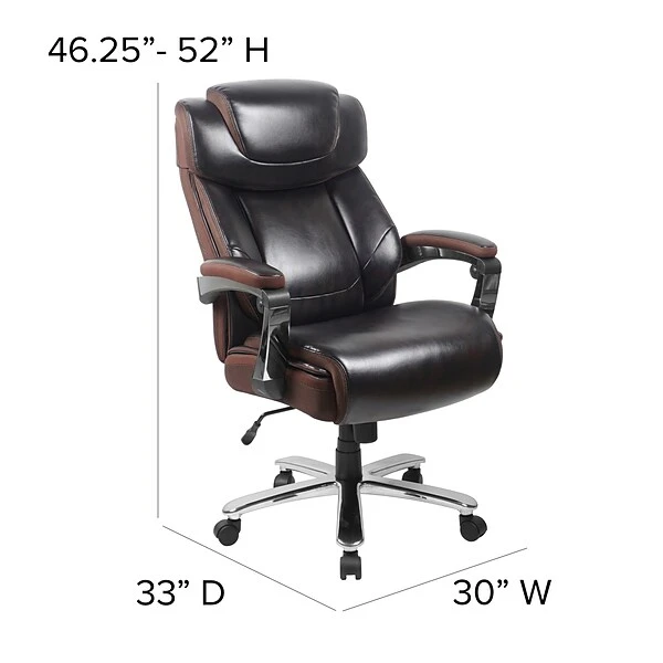 Flash Furniture Hercules Series Ergonomic LeatherSoft Swivel Big & Tall Executive Office Chair, Brown (GO2223BN) 6 Flash Furniture Hercules Series Ergonomic LeatherSoft Swivel Big & Tall Executive Office Chair, Brown (GO2223BN) - Image 6