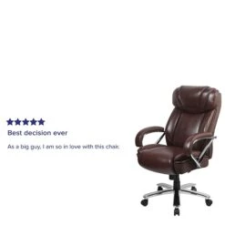 Flash Furniture HERCULES Series Ergonomic LeatherSoft Swivel Big & Tall Executive Office Chair, Brown (GO2092M1BN) -Popular Furniture sp144375787 s7