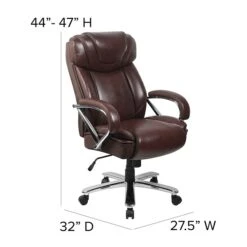 Flash Furniture HERCULES Series Ergonomic LeatherSoft Swivel Big & Tall Executive Office Chair, Brown (GO2092M1BN) -Popular Furniture sp144375789 s7