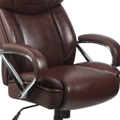 Flash Furniture HERCULES Series Ergonomic LeatherSoft Swivel Big & Tall Executive Office Chair, Brown (GO2092M1BN) -Popular Furniture sp144375791 s7