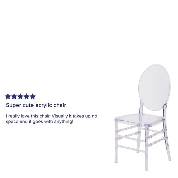 Flash Furniture Flash Elegance Clear Resin Ghost Chair (Y3FLO) 3 Flash Furniture Flash Elegance Clear Resin Ghost Chair (Y3FLO) - Image 3