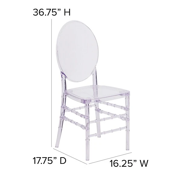 Flash Furniture Flash Elegance Clear Resin Ghost Chair (Y3FLO) 5 Flash Furniture Flash Elegance Clear Resin Ghost Chair (Y3FLO) - Image 5