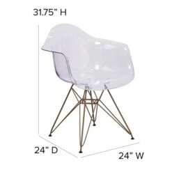 Flash Furniture Alonza Series Clear Plastic Ghost Chair (FH132CPC1) -Popular Furniture sp144471467 s7