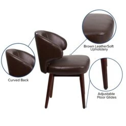 Flash Furniture Comfort Back Series Faux Leather Guest Chair, Brown (BT4BN) -Popular Furniture sp144471976 s7