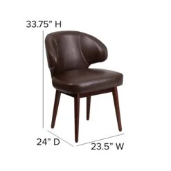 Flash Furniture Comfort Back Series Faux Leather Guest Chair, Brown (BT4BN) -Popular Furniture sp144471977 s7
