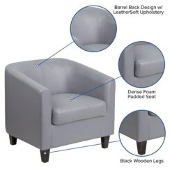 Flash Furniture Faux Leather Guest Chair, Gray (BT873GY) -Popular Furniture sp144474012 s7