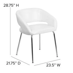 Fusion Series Contemporary White Leather Side-Reception-Lounge Chair [CH-162731-WH-GG] -Popular Furniture sp144474044 s7