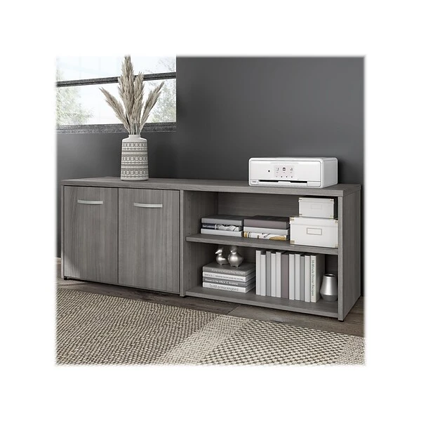 Bush Business Furniture Hybrid 21" Low Storage Cabinet With Doors And 6 Shelves, Platinum Gray (HYS160PG-Z) 1 Bush Business Furniture Hybrid 21" Low Storage Cabinet With Doors And 6 Shelves, Platinum Gray (HYS160PG-Z)